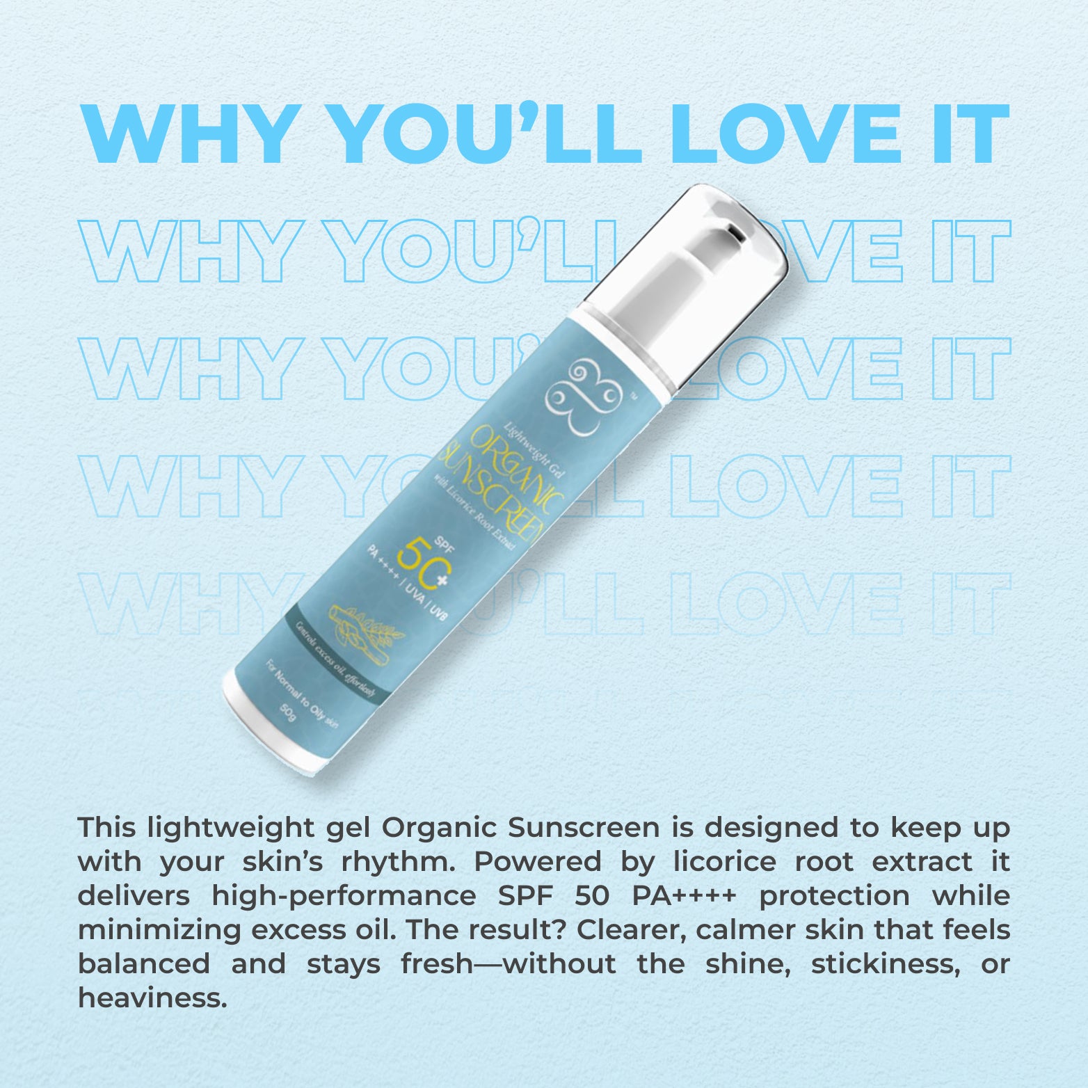Lightweight Gel Organic Sunscreen for Normal to Oily Skin