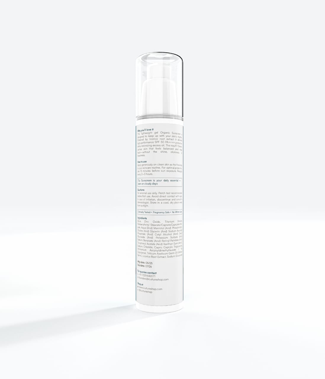 Lightweight Gel Organic Sunscreen for Normal to Oily Skin